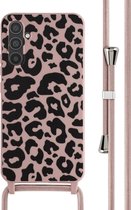 iMoshion Hoesje Geschikt voor Samsung Galaxy A34 (5G) Hoesje Met Koord - iMoshion Siliconen design hoesje met koord - Roze / Animal Pink