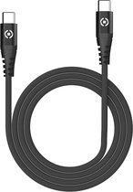 Celly - Kabel USB-C USB-C 60W 1 Meter - Nylon - Zwart