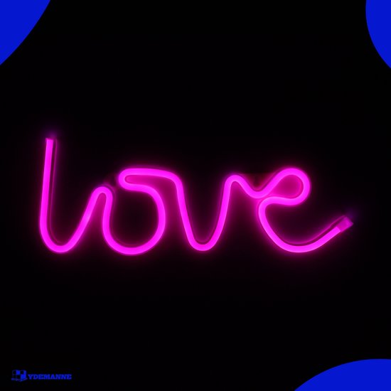 Neon Lamp – Love Roze – Incl. 3 Batterijen – Neon Verlichting – Neon Led Lamp – Neon Wandlamp