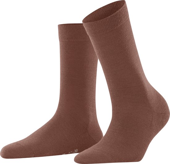 FALKE Softmerino warme ademende merino wol katoen sokken dames bruin - Maat 37-38