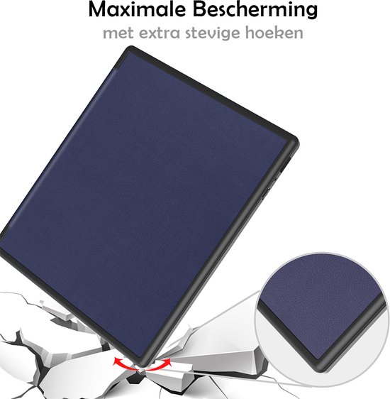 Hoesje Geschikt voor Kobo Elipsa 2E Hoes Bescherm Hoesje Case Sleep Cover Trifold - Hoes Geschikt voor Kobo Elipsa 2E Hoesje - Donkerblauw van Merkloos — afbeelding 5