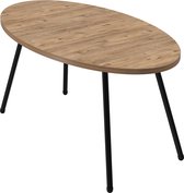 Table basse Oval Brittni - 43x90x50cm - Bois coloré - Métal - Beau Design