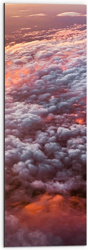 Dibond - Bovenaanzicht - Wolken - Kleuren - 30x90 cm Foto op Aluminium (Met Ophangsysteem)