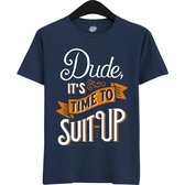 Dude Shuit Up | Vrijgezellenfeest Cadeau Man - Groom To Be Bachelor Party - Grappig Bruiloft En Bruidegom Bier Shirt - T-Shirt - Unisex - Navy Blue - Maat 3XL