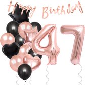 Snoes Ballons 47 Years Party Package - Décoration - Set d'anniversaire Liva Rose Number Balloon 47 Years - Ballon à l'hélium