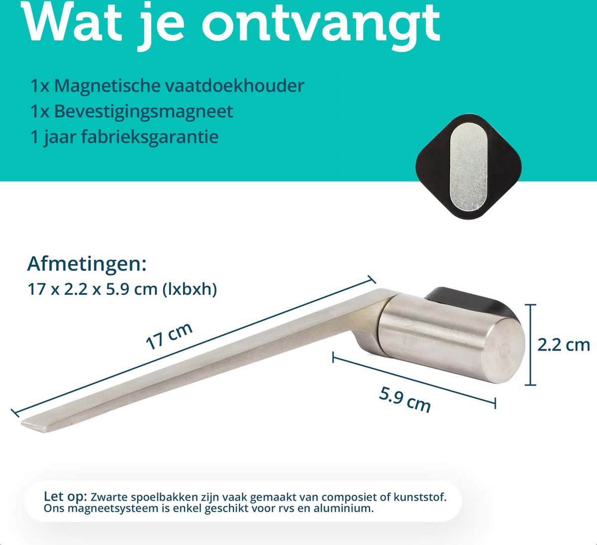 Innovaland Vaatdoekhouder Magnetisch Zilver Aanrecht Organiser Gootsteen Keuken Accessoires Oganizer Organizers Magnetische Gootsteenorganizers 3416889243