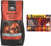Pack de démarrage BBQ - briquettes de charbon de bois 3 kilos - allume-feux pour barbecue 32x