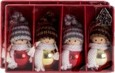 IKO kersthangers ornamenten -poppetjes - 8x st- gekleurd - hout -7 cm