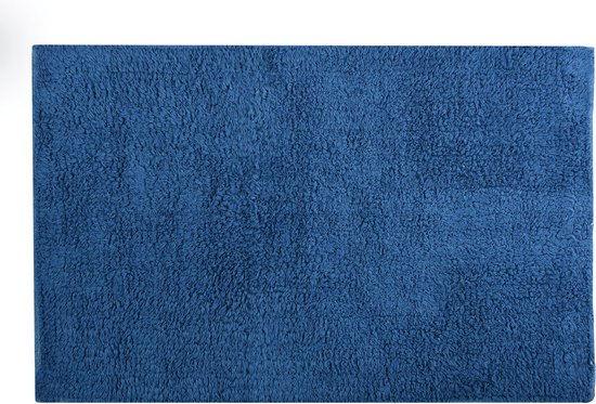 Tapis de salle de bain/tapis de bain MSV - pour le sol - bleu foncé - 40 x 60 cm - polyester/coton
