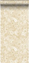 ESTAhome behangpapier bloemtekeningen goud - 139549 - 53 cm x 10,05 m