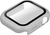 Hoes Geschikt voor Apple Watch Serie 7 (41mm) Stevig Extra Dun, Beschermglas – Wit