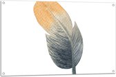 Tuinposter – Tekening van Veer met Bruin en Grijs tegen Witte Achtergrond - 105x70 cm Foto op Tuinposter (wanddecoratie voor buiten en binnen)