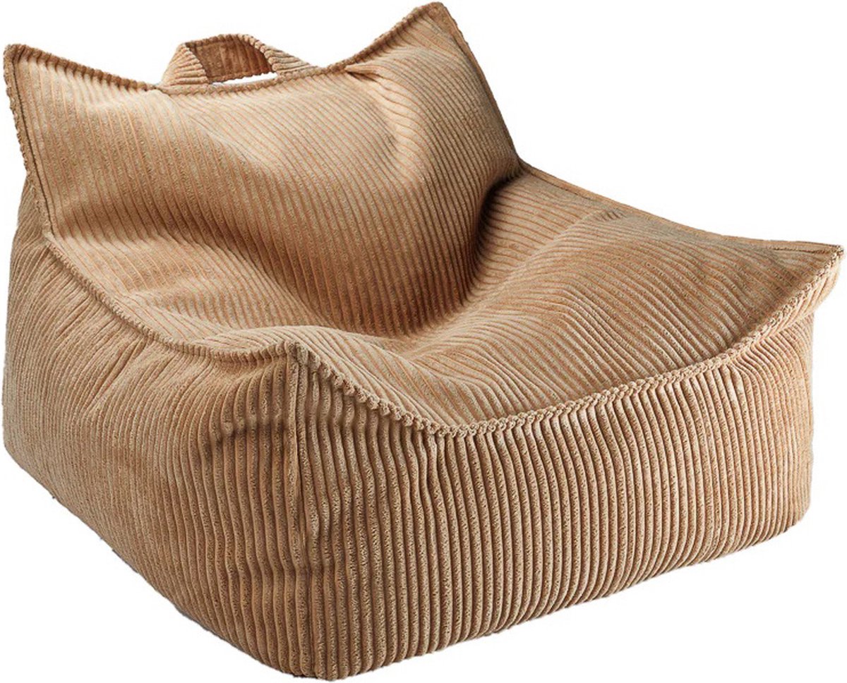 Wigiwama Beanbag Chair - Toffee - ribstof zitzak - zitzak voor kinderen - kinderkamer decoratie
