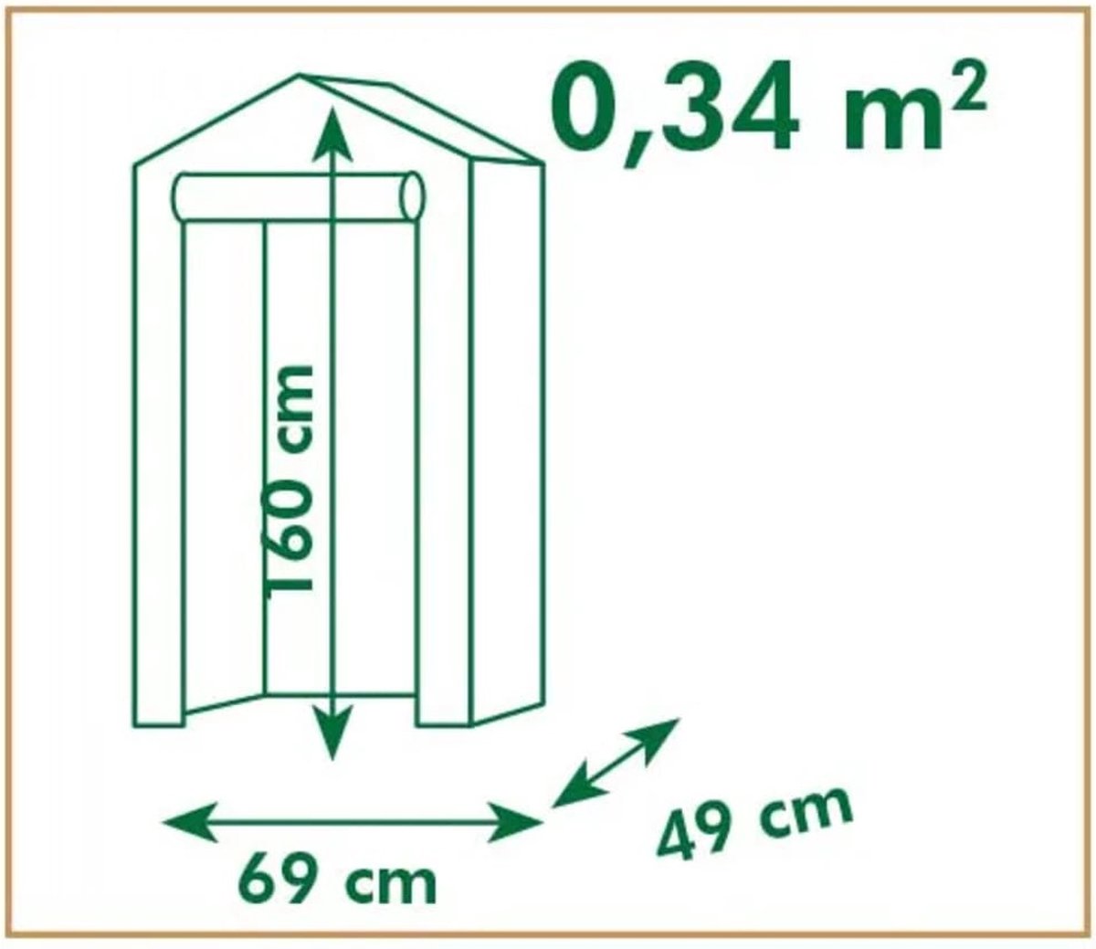 Talen Tools Nature Greenhouse - H160 x 69 x 49cm - with 4 shelves