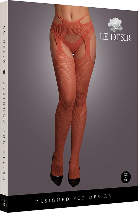 Collants Avec Porte-Jarretelles - Rouge