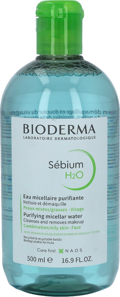 BIODERMA Eau micellaire nettoyante purifiante sébium H2O 2X500ml pas cher 