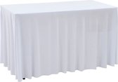 vidaXL 2 pièces vidaXL de Couvertures de table extensibles avec jupe 120x60,5x74 cm blanc