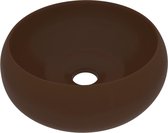 vidaXL-Wastafel-rond-40x15-cm-keramiek-mat-donkerbruin