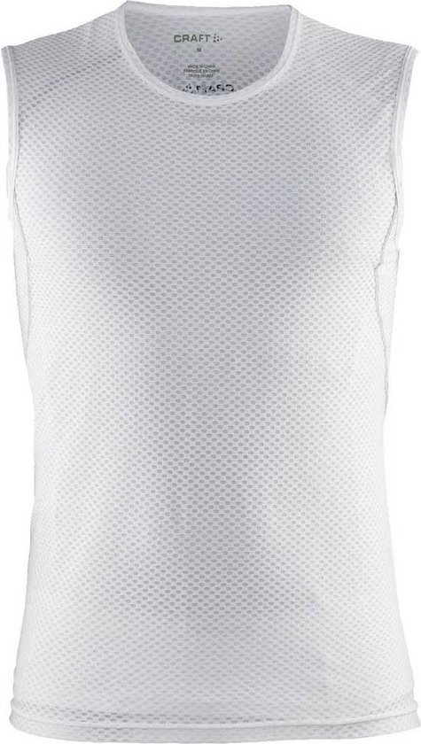Wit mouwloos mesh sportshirt van Craft, met ronde hals.