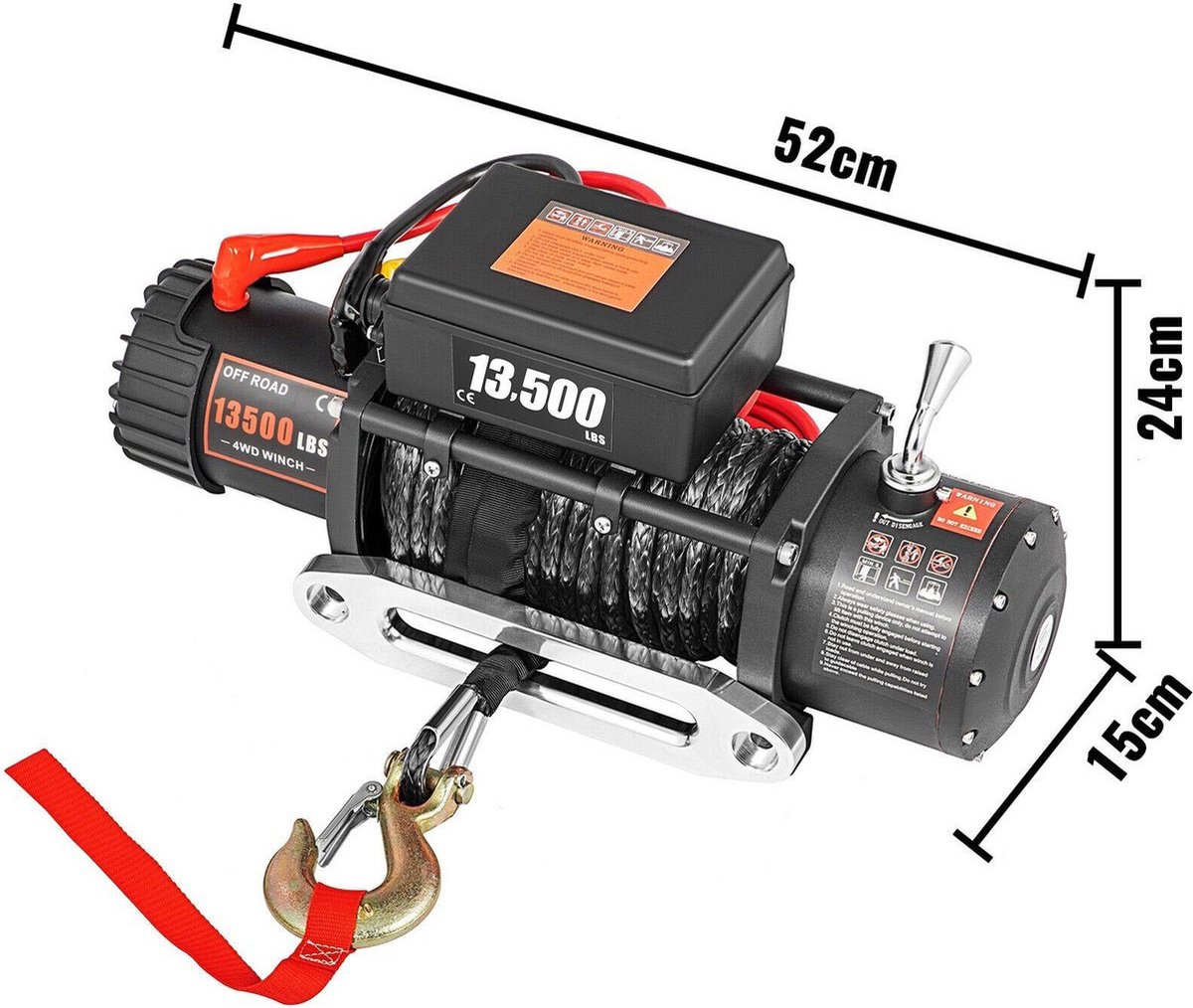 Treuil Electrique - 12V - 6000 KG - Palan - Super Puissant - Corde