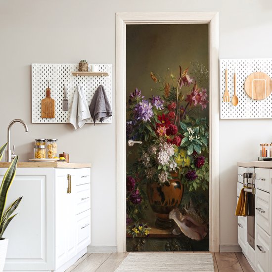 Sticker de porte Nature morte avec des fleurs dans un vase grec - Maîtres anciens - Art - 95x235 cm - Poster de porte