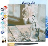Figured'Art Mini Peinture par Numéro Adulte 20x20cm avec cadre 3 Tulipes roses - Petit Format Kit de Loisir Créatif DIY Numéro d'Art Complet