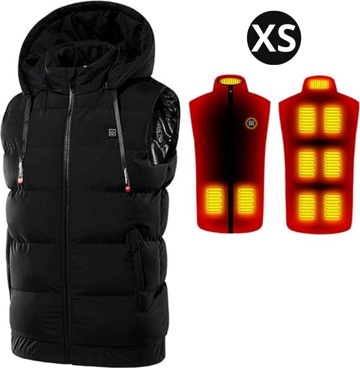 Bovista Verwarmde Bodywarmer - Heated Vest - Elektrische Bodywarmer - Met Capuchon - Jas - Oplaadbaar - Unisex - Maat XS - Zwart