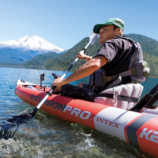 Intex Excursion Pro Kayak Set - 384L x 94B x 46H cm - Inclusief peddels en pomp