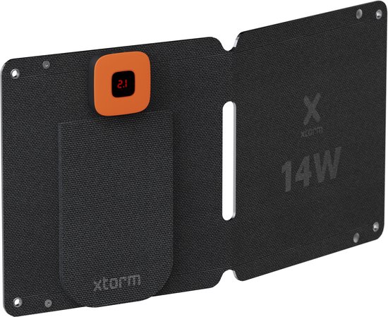 Xtorm Draagbaar Zonnepaneel Opvouwbaar - 14W Solar Panel - SolarBooster - Outdoor / Kamperen - Zonne-energie - Flexibel - Monokristallijn Zonnepaneel - EFTE - Zwart van Xtorm — afbeelding 5