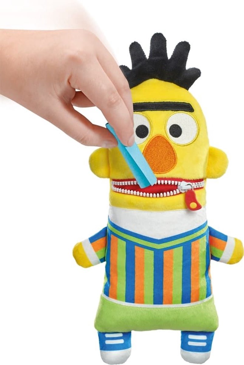 Schmidt Spiele Zorgenvriendje Bert – Zachte Pluche Knuffel uit Sesamstraat met Ritssluiting-Mond om Zorgen op te Eten – Meerkleurig Knuffeldier voor Kinderen – Emotionele Ondersteuning en Troostvriend – Officiële Licentie – Perfect als Slaapknuffel — afbeelding 4