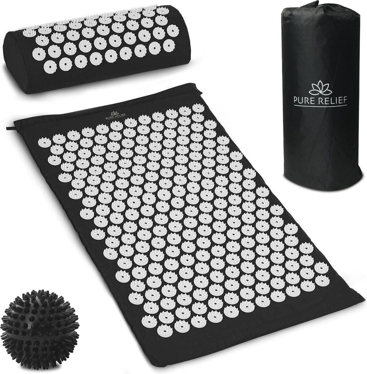 Goedkoopste Spijkermat Set met Speciaal Kussen - XL Acupressuur Massagemat met Acupunctuur Drukpunten - Inclusief Gratis Spijkerbal
