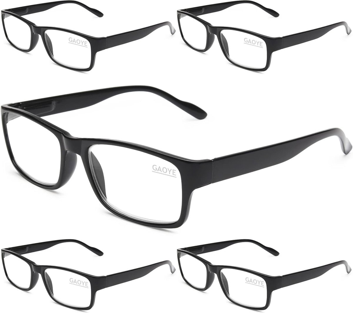 5-Pack Leesbrillen met Blauw Lichtfilter - Lichtgewicht Anti Glare Sleutelzwaarden voor Volwassenen
