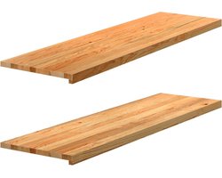 vidaXL - Vensterbanken - 2 - st - 140x40x2 - cm - massief - eikenhout - lichtbruin