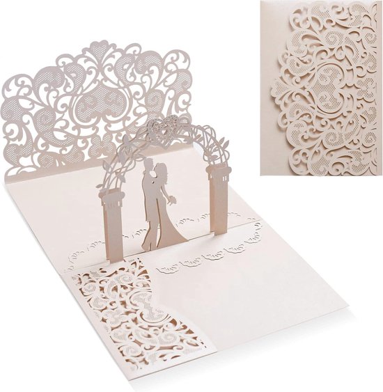 3D Wedding Card with Envelope - Pop Up Card Wedding - Balloon Ride Voucher, Gift Box and Valentine Card