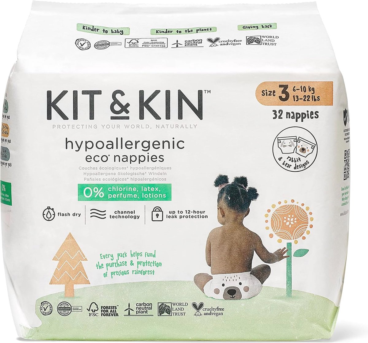 Goedkoopste Hypoallergene en Duurzame Eco Luiers Maat 3 - 192 Luiers, 6 Packs