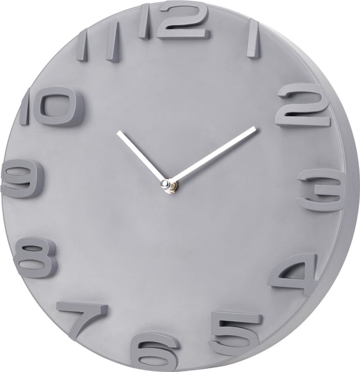 SensaHome Wandklok Santiago - Moderne Ronde Klok met Cijfers - Ø30cm - Grijs