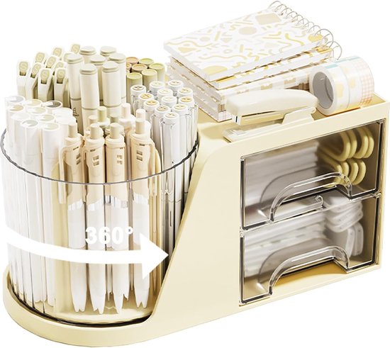 Printerhouder – bureau-organizer – 3 vakken, 2 laden, groot dienblad – spaanplaat eiken licht