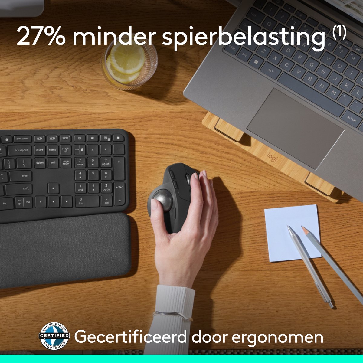 Logitech MX Ergo S - Draadloze Muis thumbnail 2