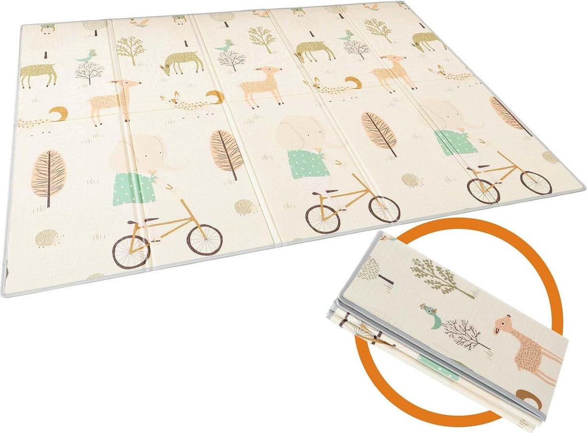 Speelmat vouwbare kruipmat antislip XPE-schuimmat draagbaar waterdicht bont gekleurd 150 x 197 x 1 cm