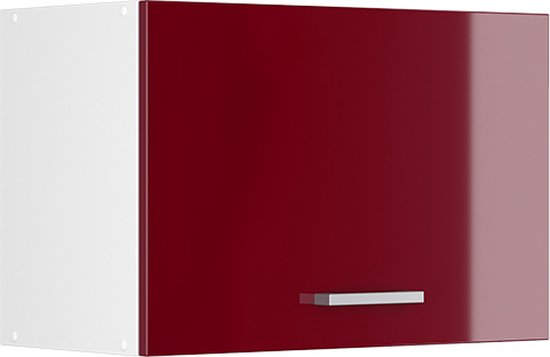 Vicco Armoire suspendue universelle R- Line, Rouge bordeaux brillant/ Wit, 60 cm avec porte relevable