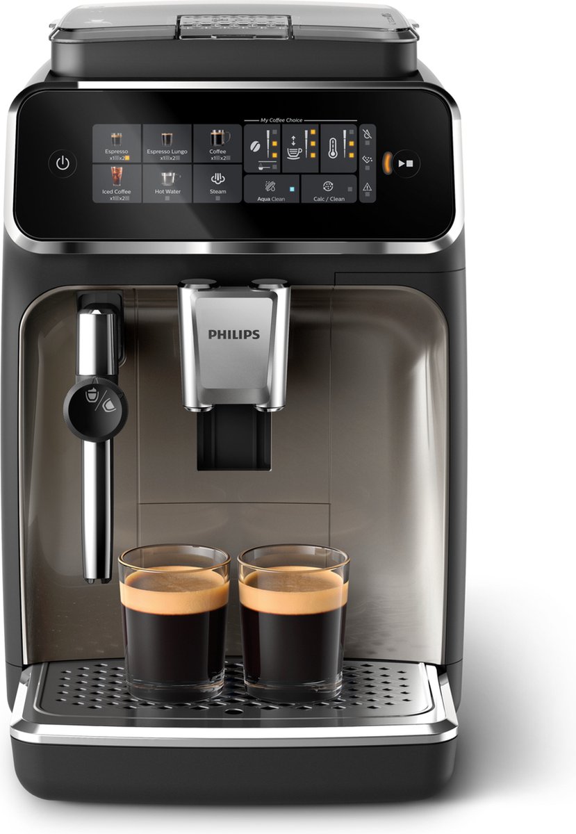 Afbeelding 2 van Philips 3300 Series EP3326/90 - Espressomachine - 4 Soorten Koffie + Heet Water - Zwart / Chroom - + AquaClean Filter