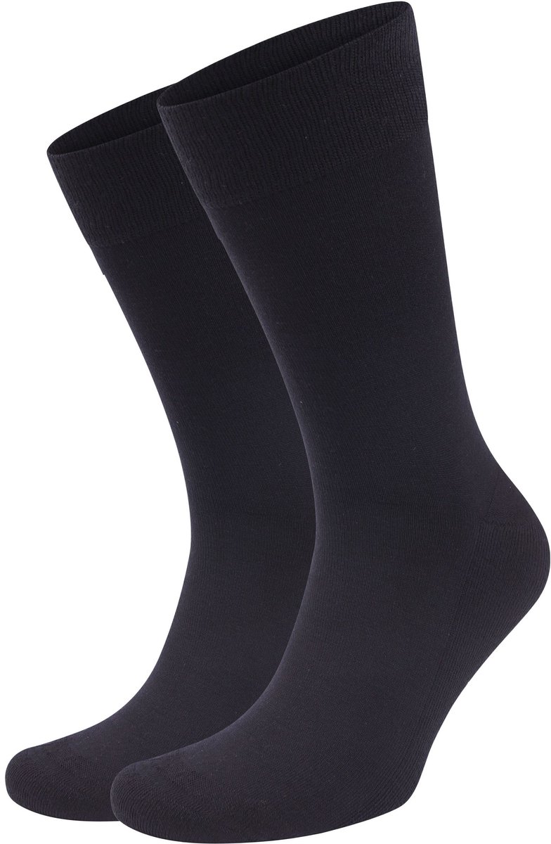 Suitable Merino Sokken Donkerblauw (navy) 2-Pack - Dames en Heren - Maat 43-46 - Set van 2 Paar - Temperatuur regulerend - Thermosokken met badstof voetbed - Halfhoge sokken