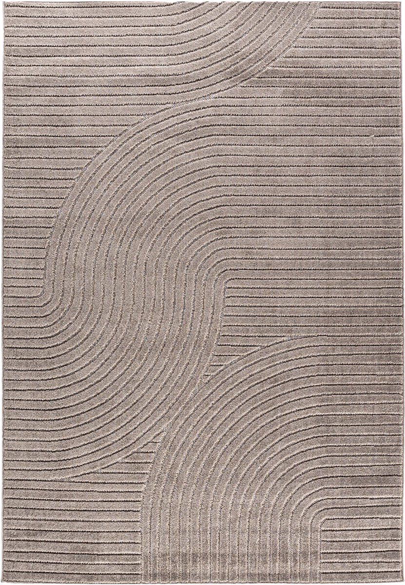 Nest living Misha Vloerkleed - Rechthoekig - Laagpolig - Scandinavisch - Modern - Vloerkleed met Geometrisch Patroon - Bruin - 290 x 200 cm