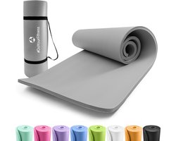 #DoYourFitness dikke yoga mat perfect voor pilates, aerobics, yoga - Yamuna - non-slip, slijtvast - 183 x 61 x 1,5 cm - grijs