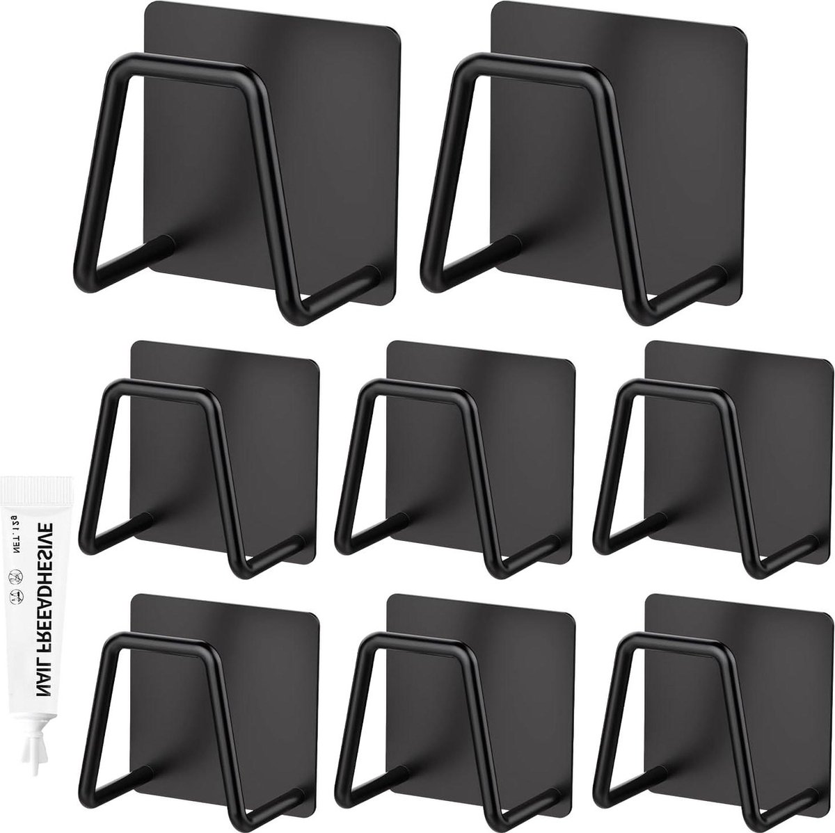Sponshouders roestvrij staal - 8 stuks - Keukenspoelbakhouder - Waterdichte haak voor spoelspons - Wastafel keuken badkamer sponshouder gootsteen magnetische