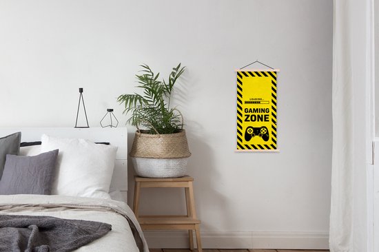 Porte-affiche avec affiche - Affiche scolaire - Gaming - Quotes - Controller - Gaming zone - Game - 40x80 cm - lattes vierges