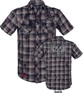 Chemise à manches courtes Rock Rebel by EMP Zwart et blanche pour homme - XL
