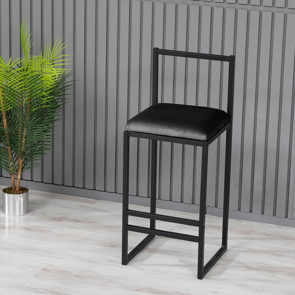 Skye Decor , Barkruk, Nordic - Black, Metaal, Zwart, 35 x 35 x 84 cm