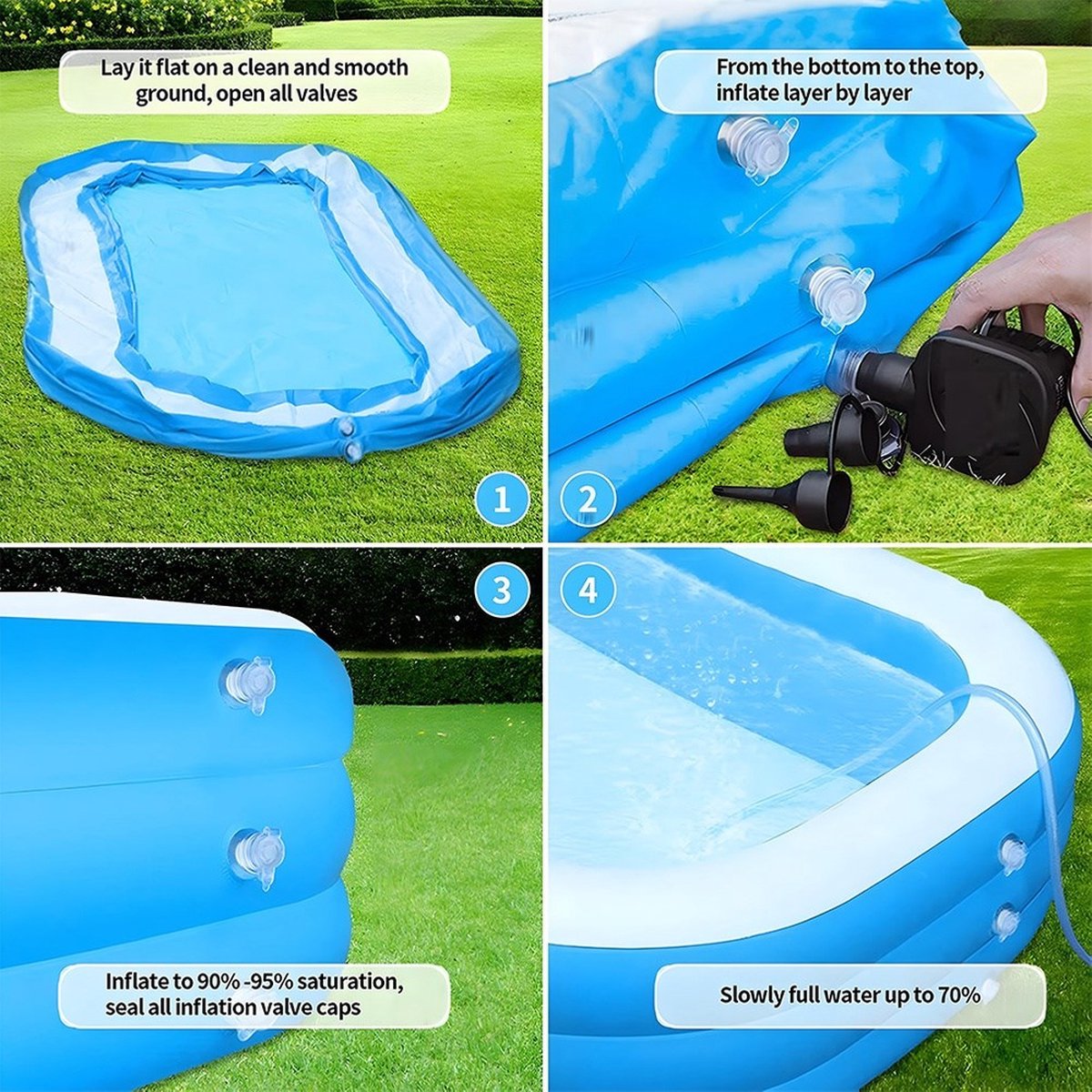 Zwembad Tuin Opblaasbaar 245x150x43 cm - Opzetzwembad - Pool — afbeelding 6