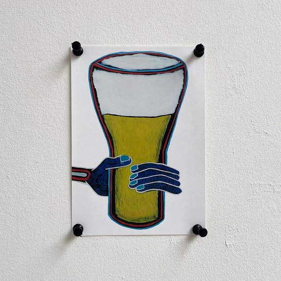 3 stuks: JUST DRINKING BEER INSTEAD ansichtkaarten | 10.5x14.8cm | 1 pakje | van kunstenaar Frank Willems